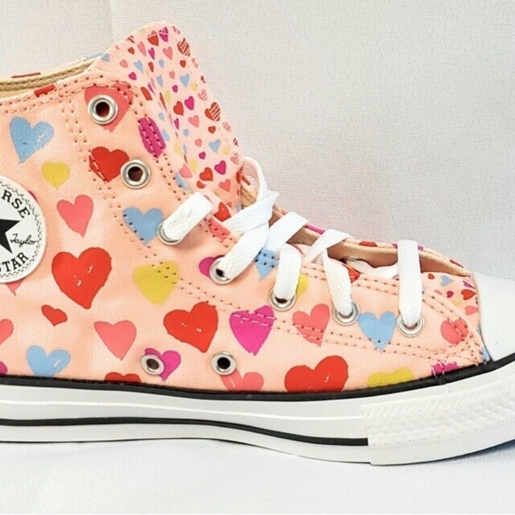 Converse Cream and Pink High-Tops - Picture 2 of 5